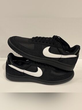 Nike Men's Field General Ref Black Sneakers with White Swoosh